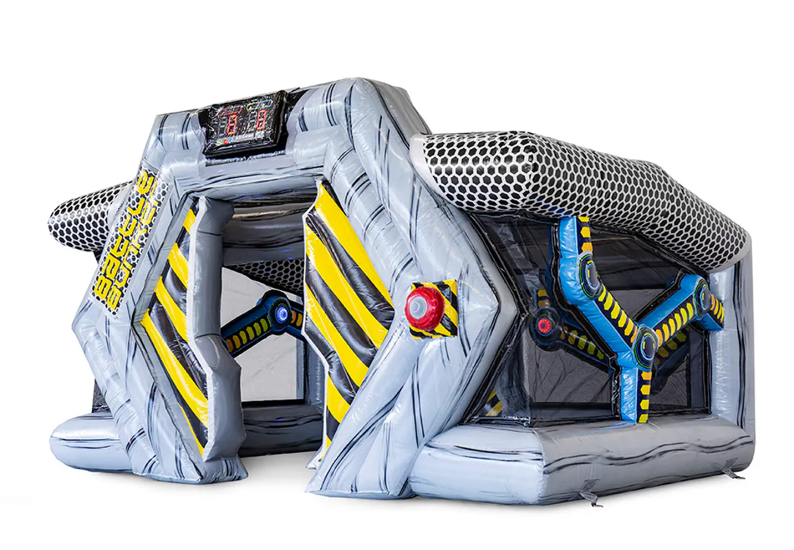 Gray and yellow inflatable IPS Bunker with electronic targets
