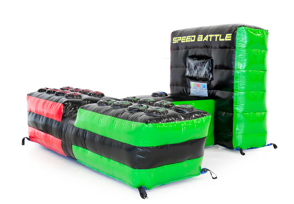 Black, red, and green IPS Challenge Table with illuminated target pads